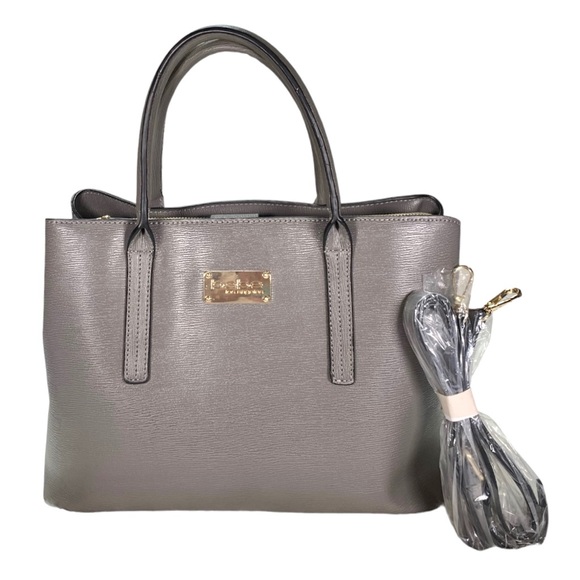 🎉4x Host Pick!🎉 Bebe gray tote bag gold includes removable shoulder strap NWOT - Picture 2 of 16